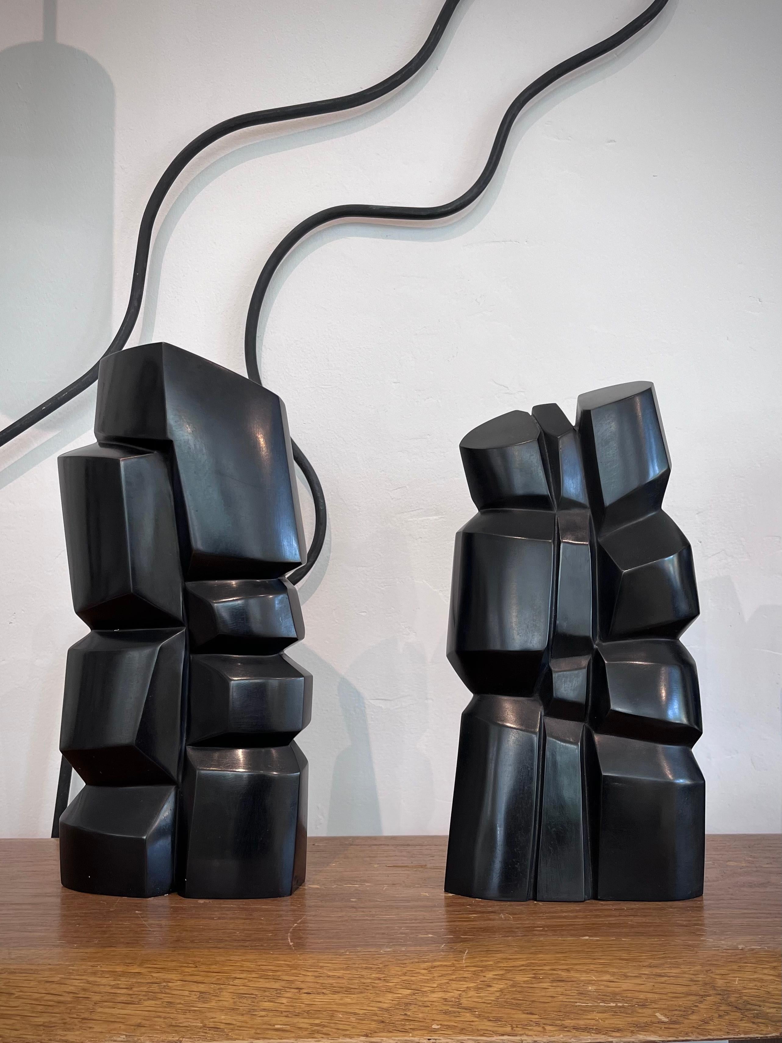 Contemporary Abstract Bronze Sculpture von Bertrand Créach (Handgeschnitzt) im Angebot
