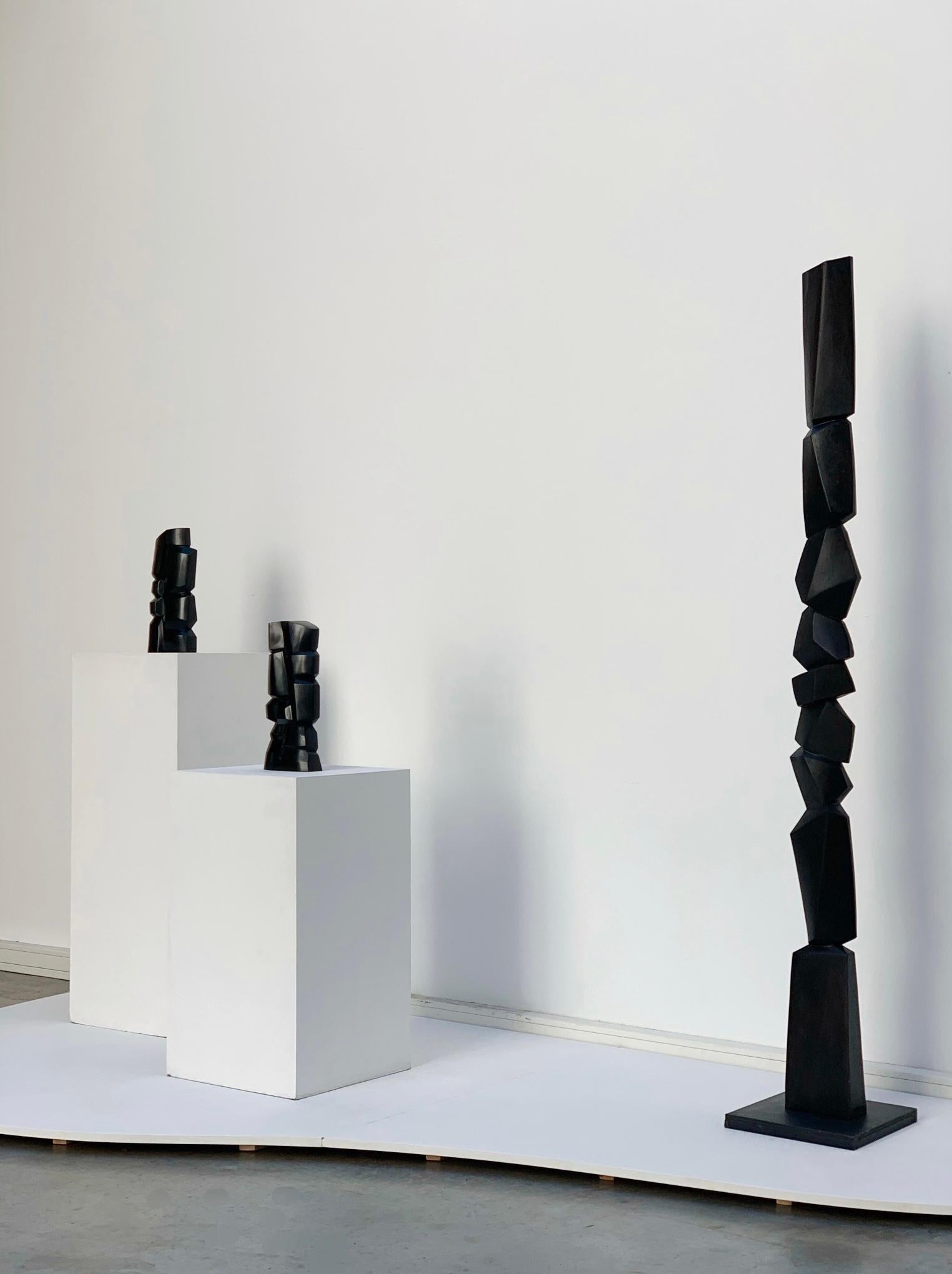Patinated Contemporary Abstract Bronze Sculpture by Bertrand Créach For Sale