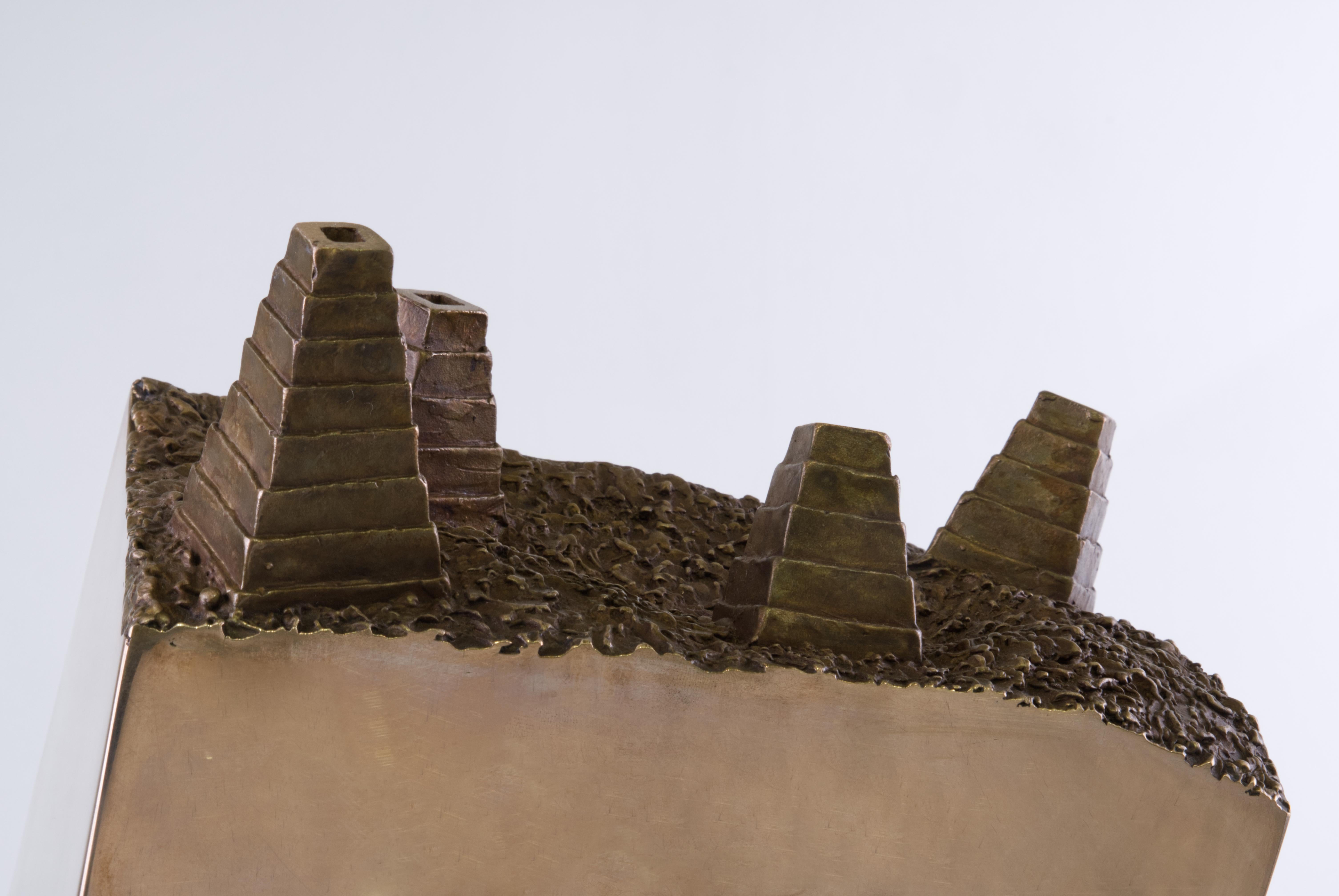 Modern Contemporary Abstract Bronze Sculpture, 'Slant' by Alexander Yoshikawa For Sale