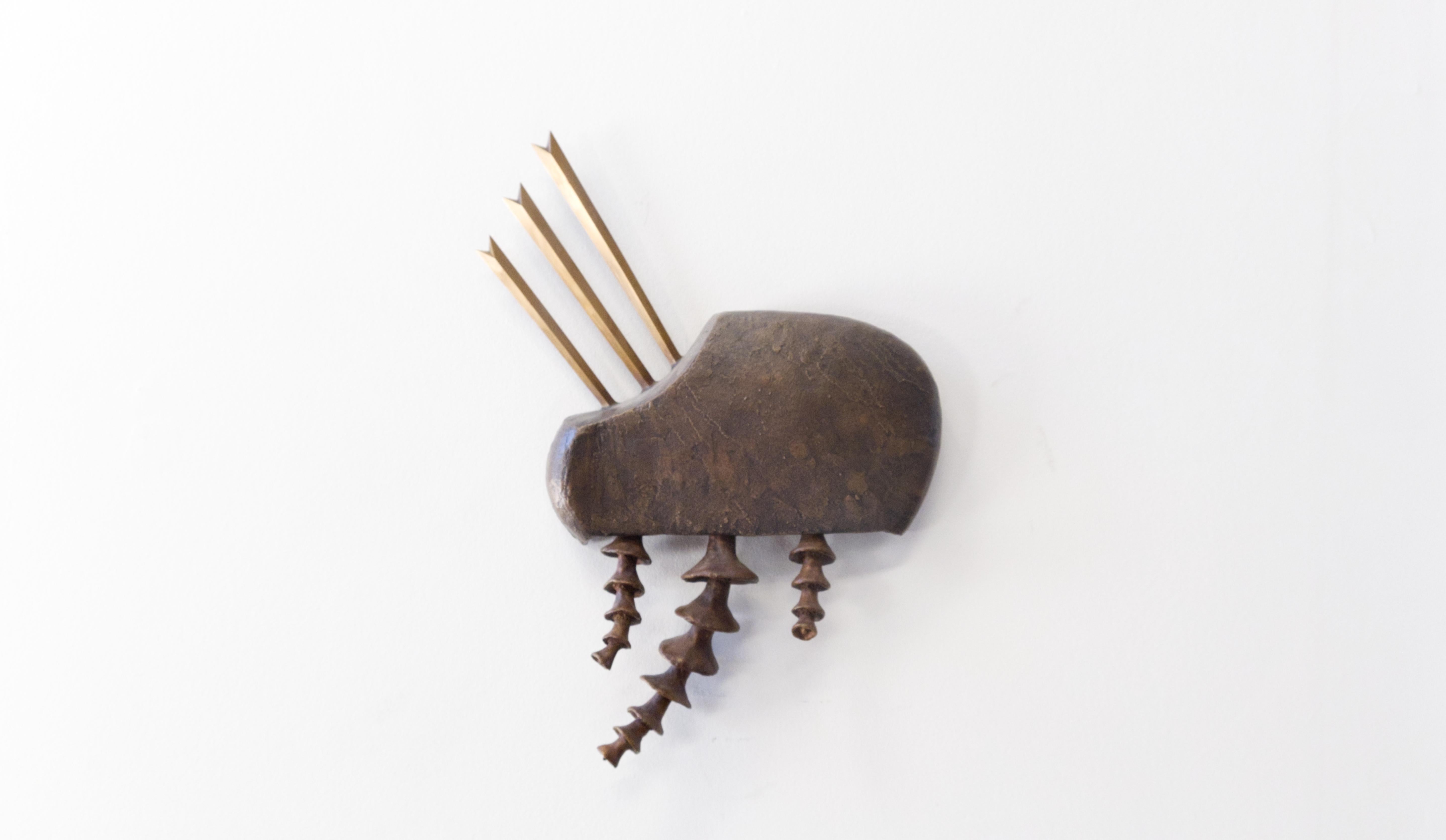 Modern Contemporary Abstract Bronze Wall Sculpture, 'Notional Generator' For Sale