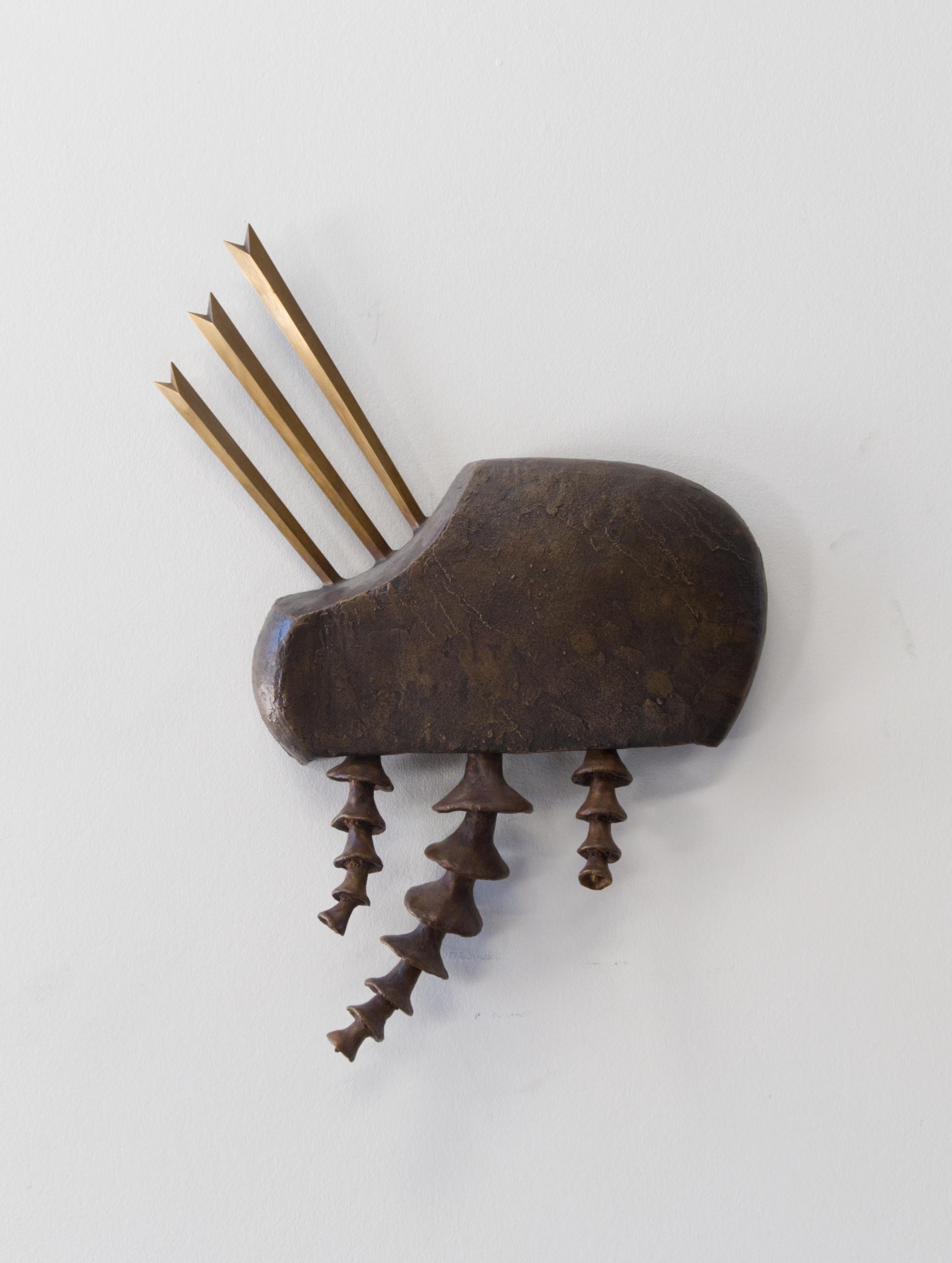 American Contemporary Abstract Bronze Wall Sculpture, 'Notional Generator' For Sale