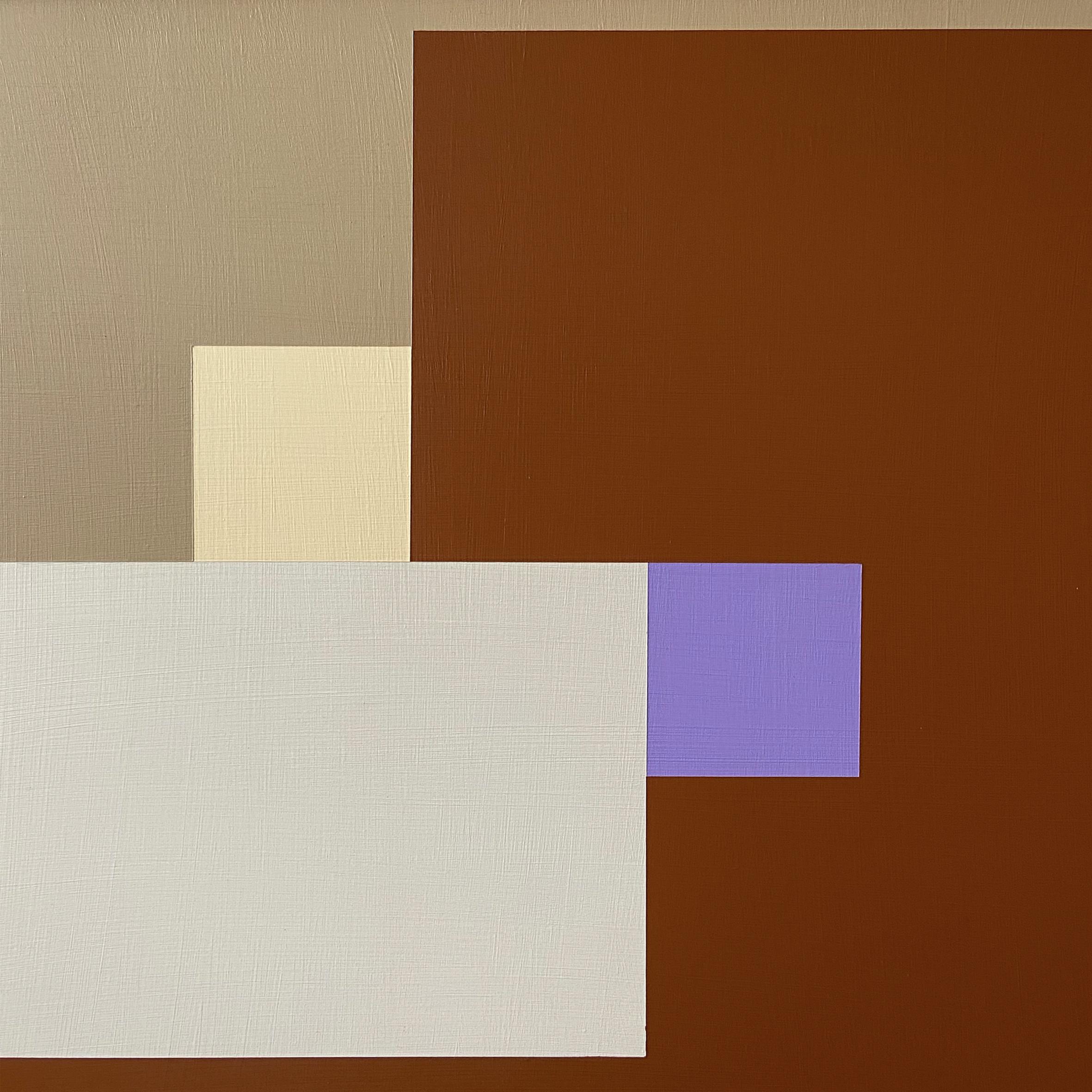 Modern Contemporary Abstract Brown Beige Colour Block Acrylic Painting Palm Springs For Sale