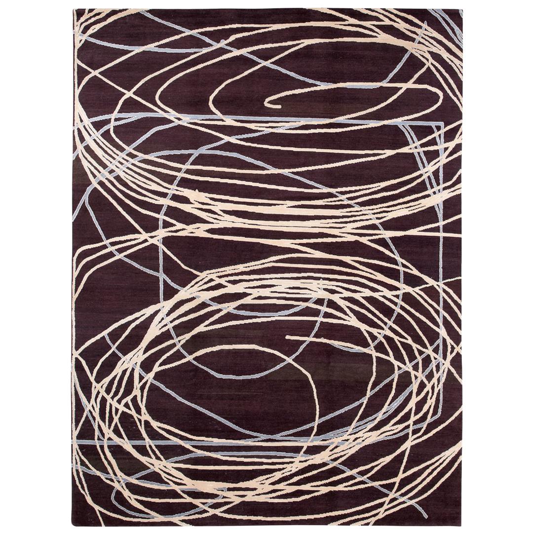 Contemporary Abstract 'Circle Scratchout' Rug