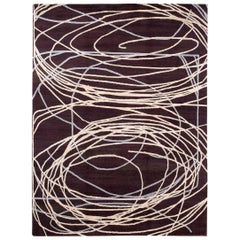 Contemporary Abstract 'Circle Scratchout' Rug