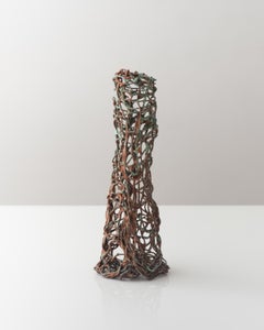 Contemporary Abstract Copper Patina Bud Vase by Kim Mesches