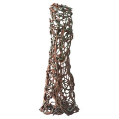 Contemporary Abstract Copper Patina Bud Vase by Kim Mesches
