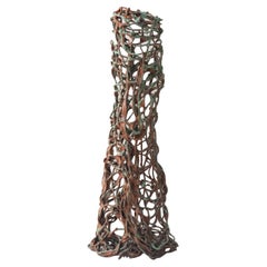 Contemporary Abstract Copper Patina Bud Vase by Kim Mesches