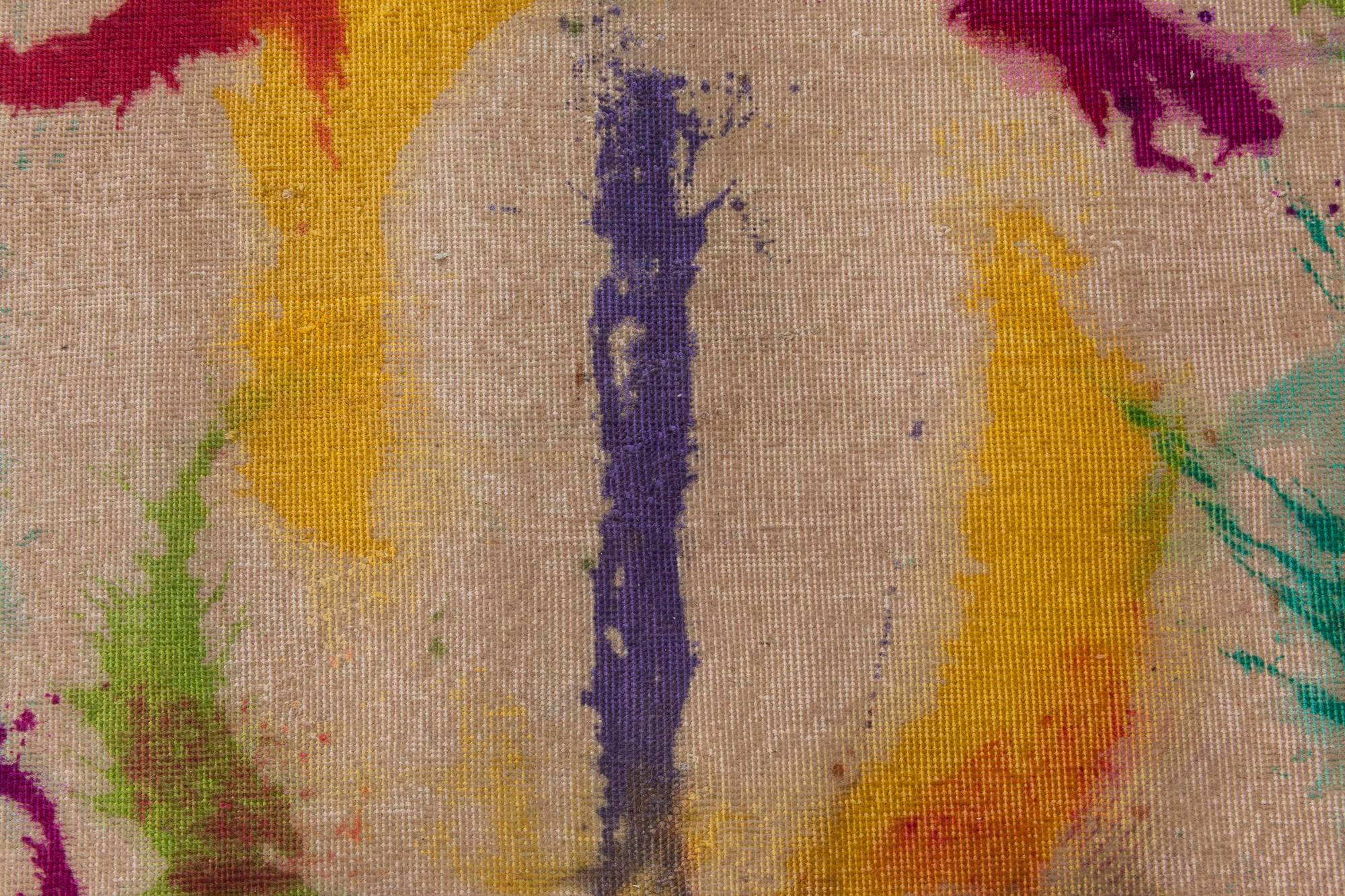 Tapis abstrait contemporain Daliesque en laine fait main par Doris Leslie Blau.
Taille : 8'7