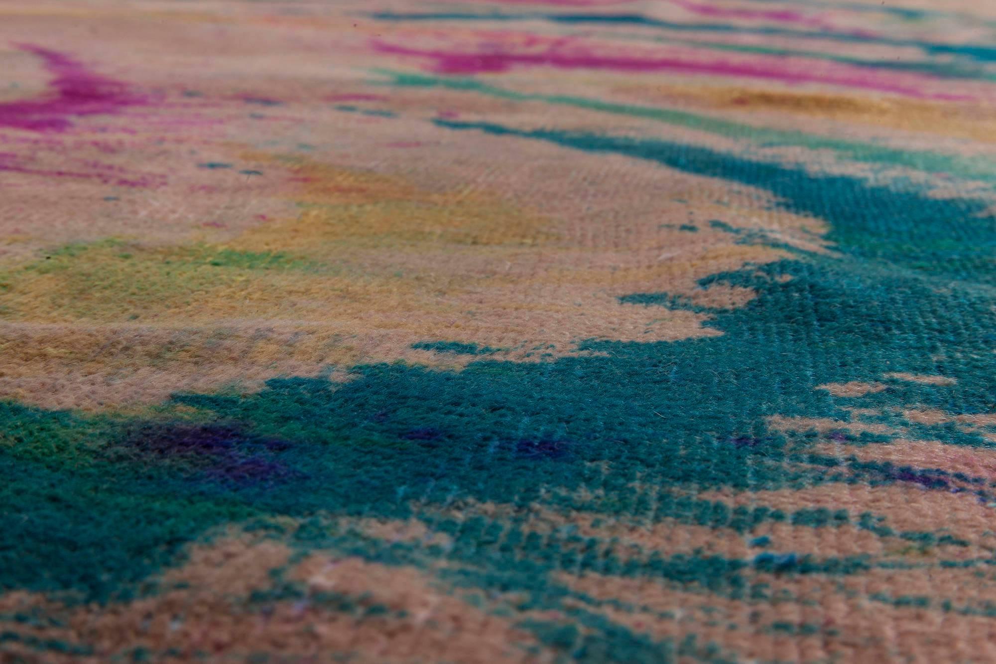 Modern Contemporary Abstract Daliesque Handmade Wool Rug by Doris Leslie Blau For Sale