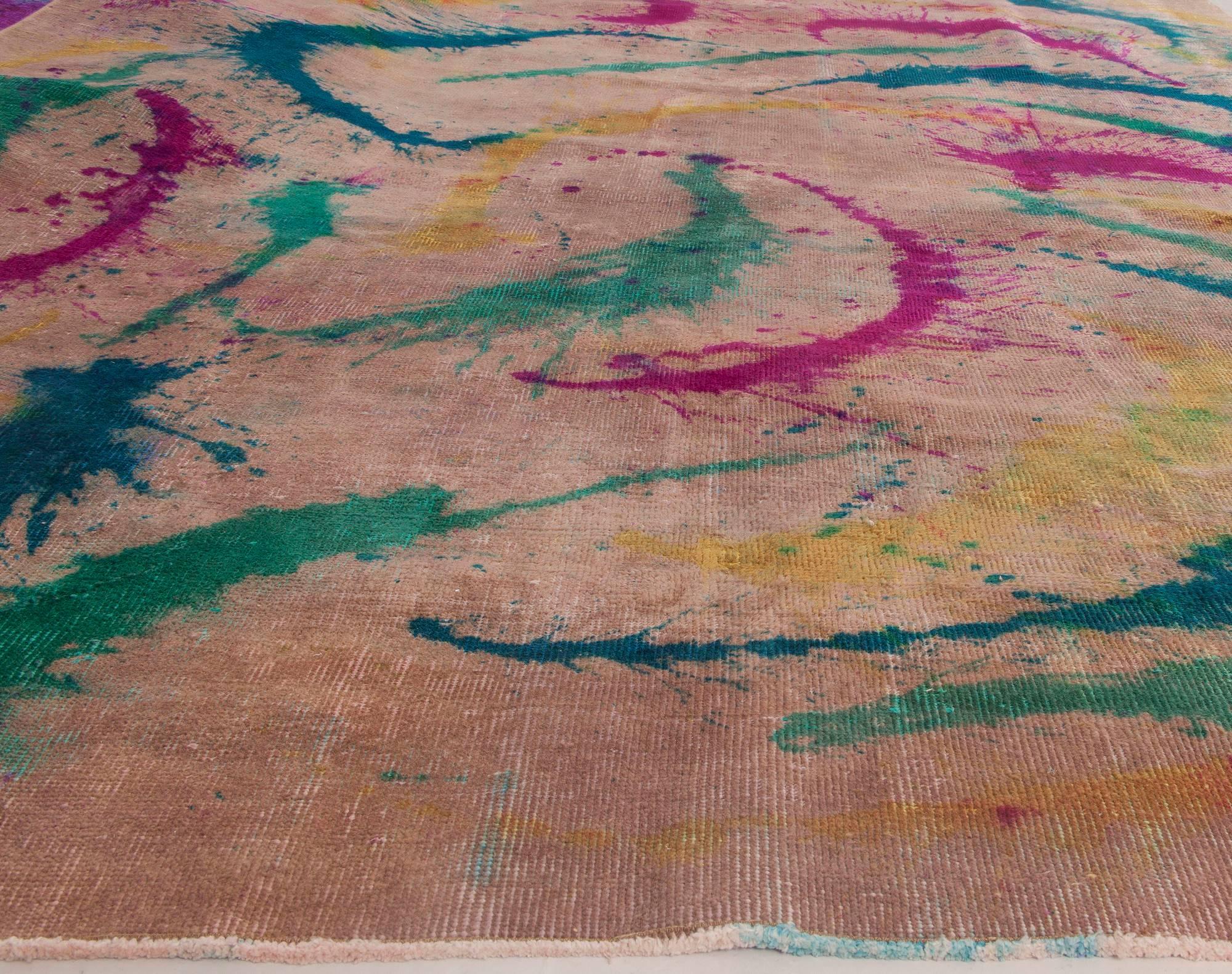 Hand-Knotted Contemporary Abstract Daliesque Handmade Wool Rug by Doris Leslie Blau For Sale
