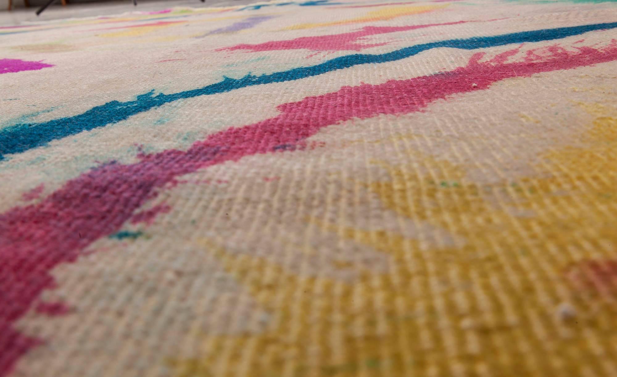 Tapis en laine abstrait contemporain Daliesque fait à la main par Doris Leslie Blau Neuf - En vente à New York, NY