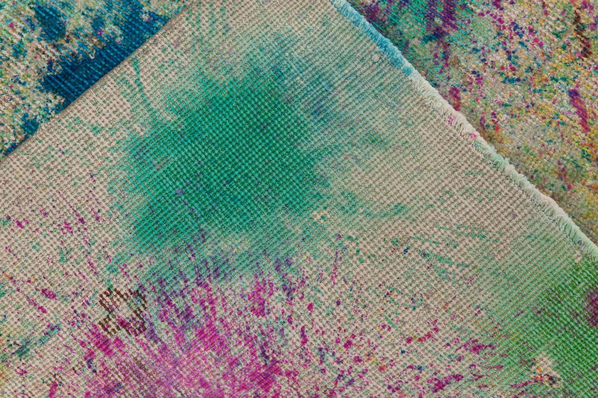 XXIe siècle et contemporain Tapis en laine abstrait contemporain Daliesque fait à la main par Doris Leslie Blau en vente