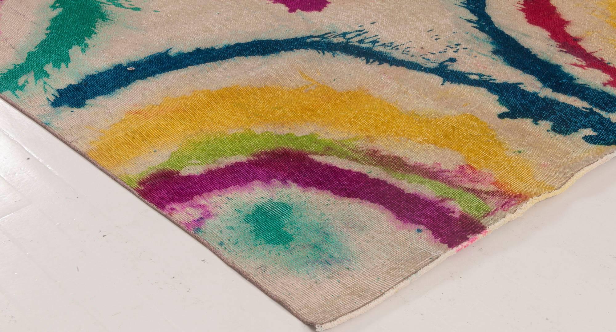 XXIe siècle et contemporain Tapis en laine abstrait contemporain Daliesque fait à la main par Doris Leslie Blau en vente