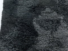 Contemporary Abstract Dark Gray Hand-Knotted Carpet "Shag" by Doris Leslie Blau