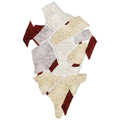 21st Century Contemporary Abstract Design Rug Hand-Tufted Wool Red, Beige & Grey