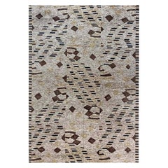 Tappeto in lana fatto a mano dal design astratto contemporaneo di Doris Leslie Blau