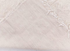 Contemporary Abstract Diamond Cream Goat Hair Rug "Ourain" by Doris Leslie Blau