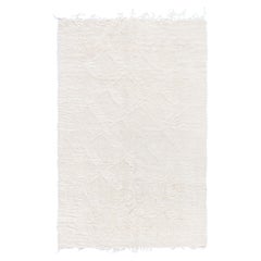 Contemporary Abstract Diamond Cream Goat Hair Rug "Ourain" by Doris Leslie Blau