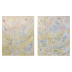 Contemporary Abstract Diptych in Oil on Canvas