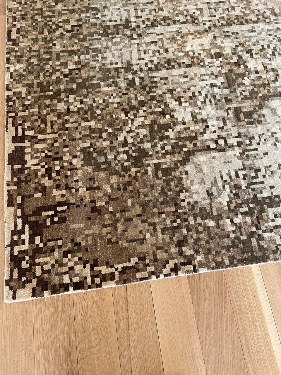 Indian Element Abstract Modern Wool Rug by Doris Leslie Blau For Sale