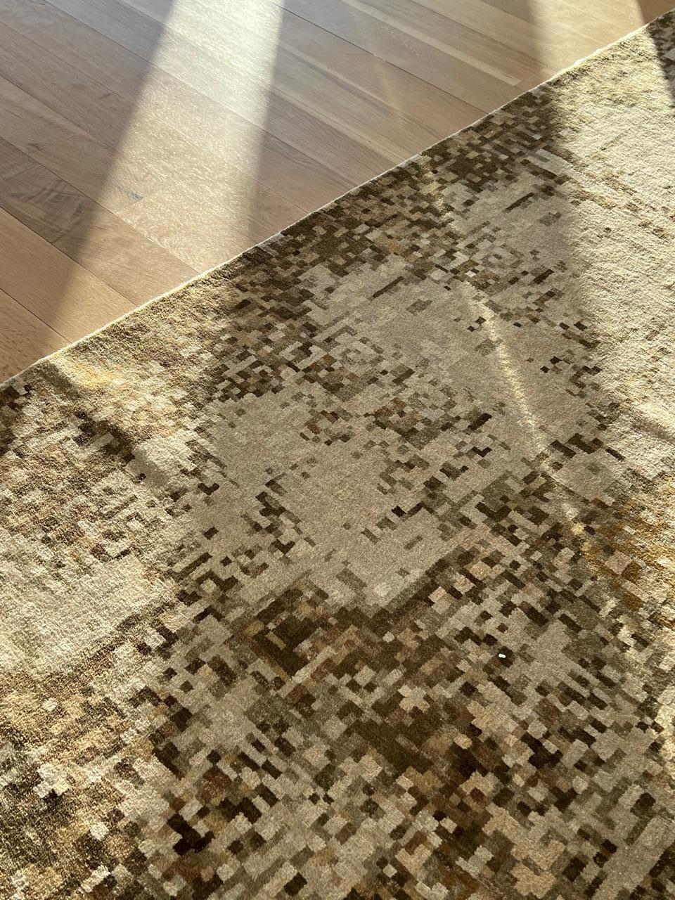 Hand-Knotted Element Abstract Modern Wool Rug by Doris Leslie Blau For Sale