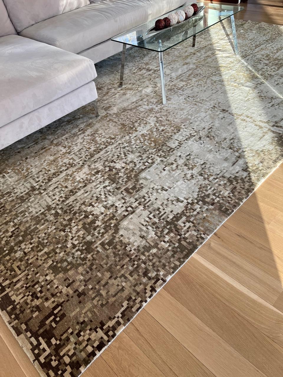 Contemporary Element Abstract Modern Wool Rug by Doris Leslie Blau For Sale