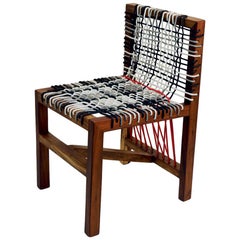 Contemporary Abstract Expression Chair in Kiaat Wood and Oiled Finish with Nylon