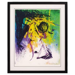 Contemporary Abstract Expressionist Mixed-Media on Paper Signed John B Framed