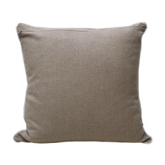 Contemporary Abstract Flower Print Pillow in Linen and Cotton