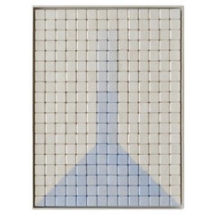 Contemporary abstract geometric artwork by Miriam Loellmann, wood framed, unique