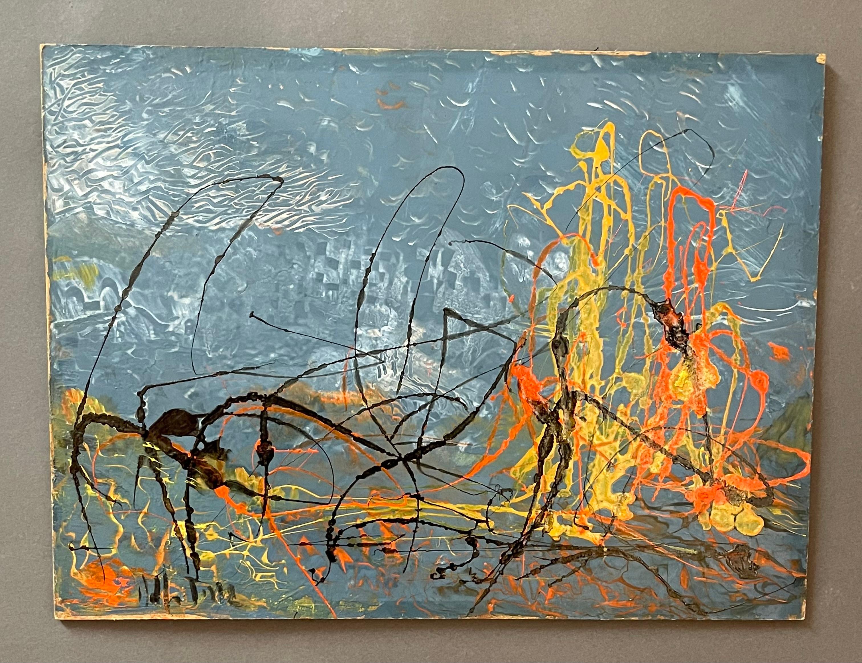 Contemporary Abstract Georges Mathieu Style Painting For Sale 2