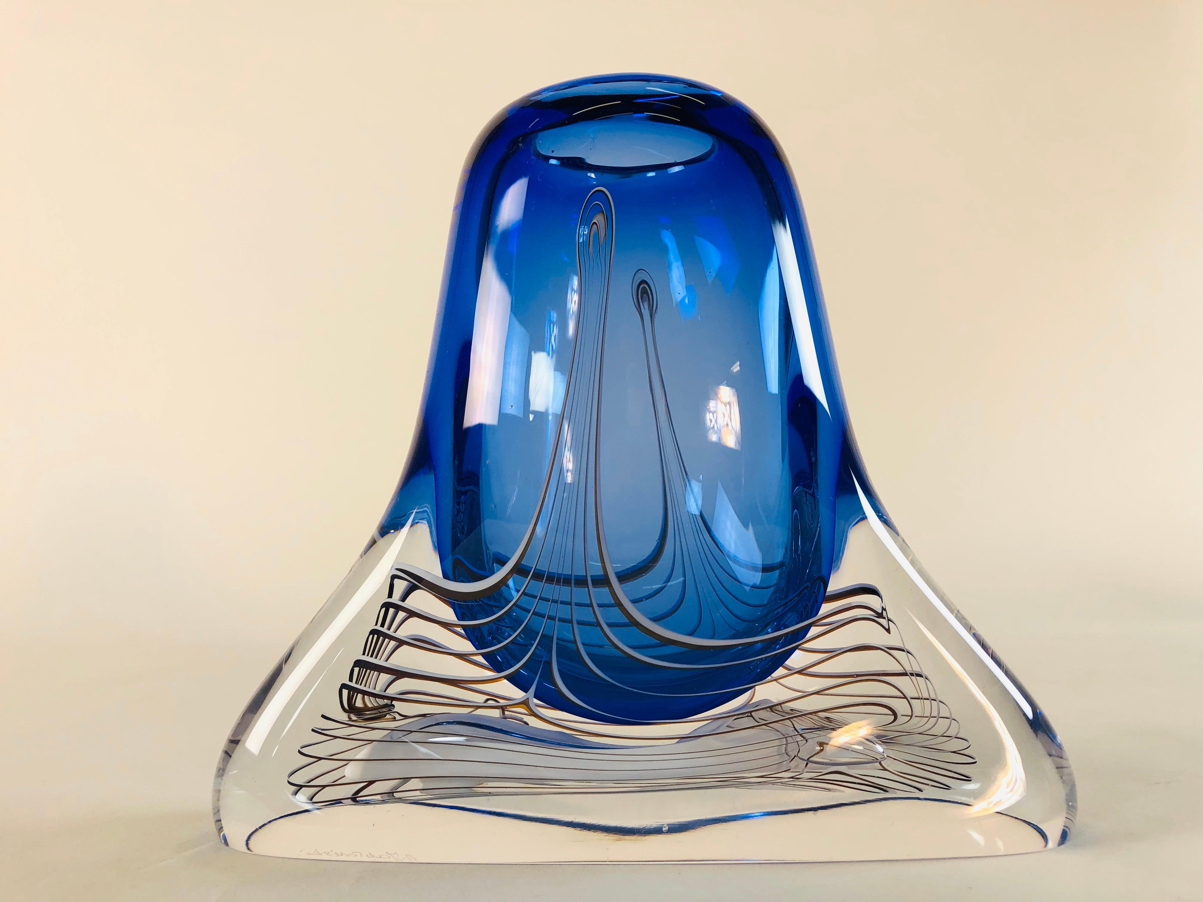 Modern Contemporary Abstract Glass Vase For Sale