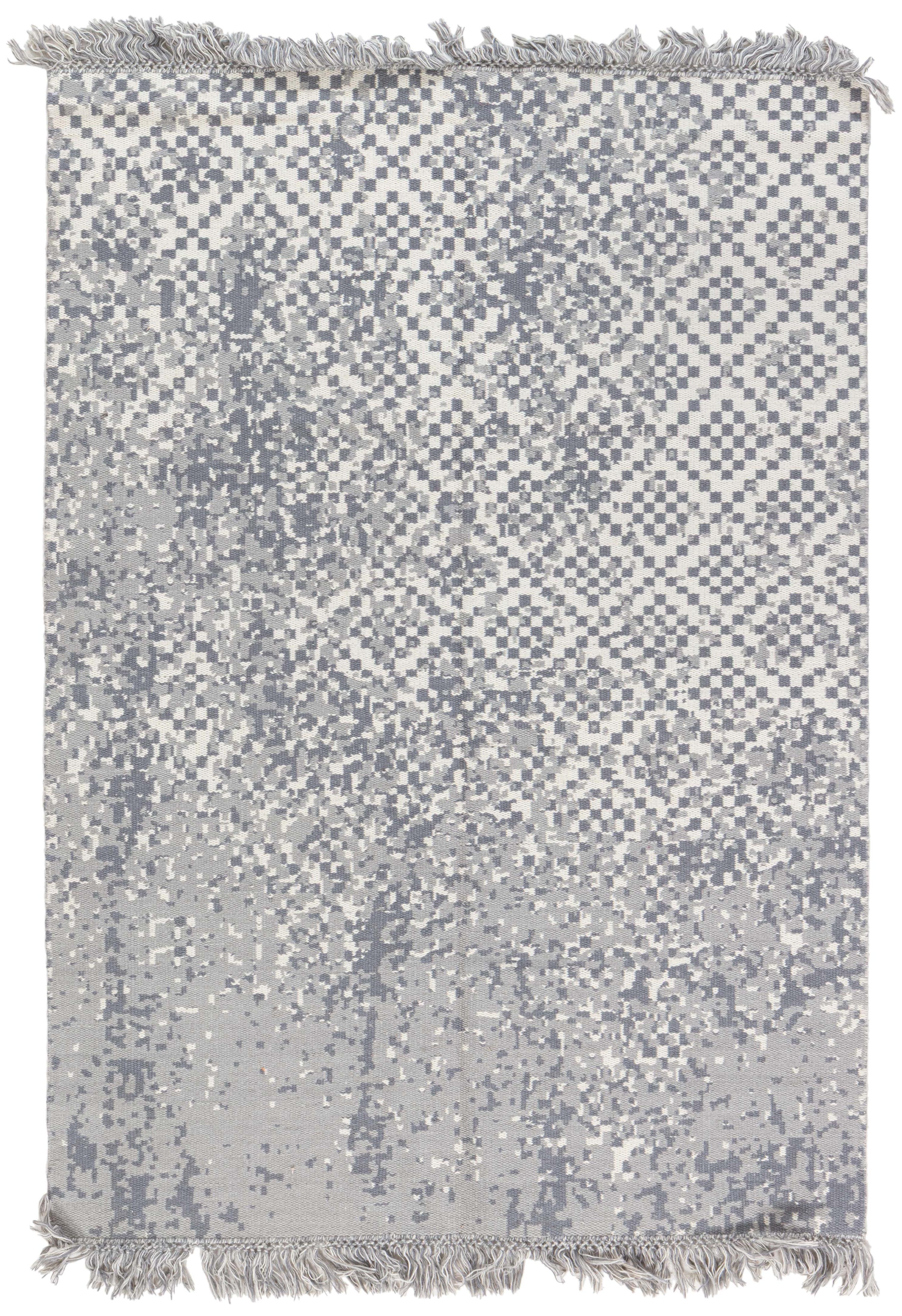 Contemporary Abstract Gray Flatweave Carpet "Diamond Fade" by Doris Leslie Blau For Sale