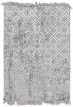 Contemporary Abstract Gray Flatweave Carpet "Diamond Fade" by Doris Leslie Blau