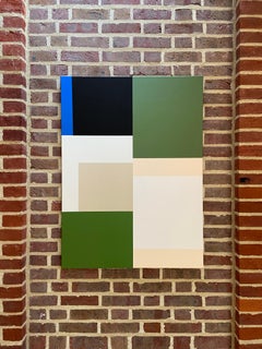 Contemporary Abstract Green Blue Colour Block Acrylgemälde Palm Springs