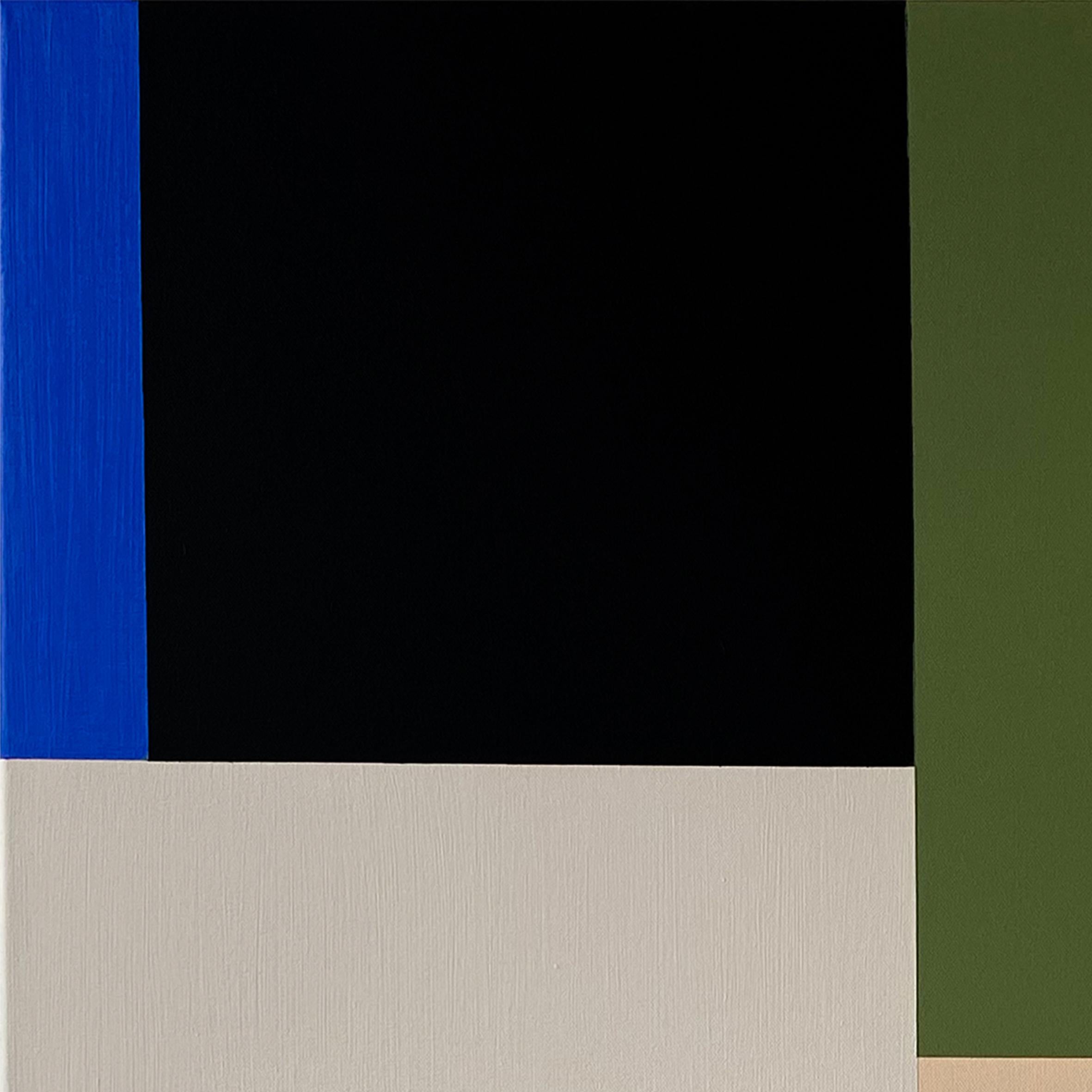 Britannique Contemporary Abstract Green Blue Colour Block Acrylic Painting Palm Springs (peinture acrylique contemporaine) en vente