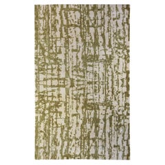 Zeitgenössisches abstraktes grünes Element aus handgeknüpfter Seide von Doris Leslie Blau