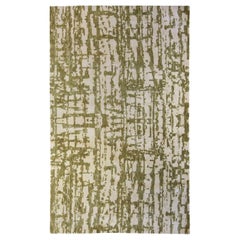 Élément vert abstrait contemporain en soie nouée à la main de Doris Leslie Blau