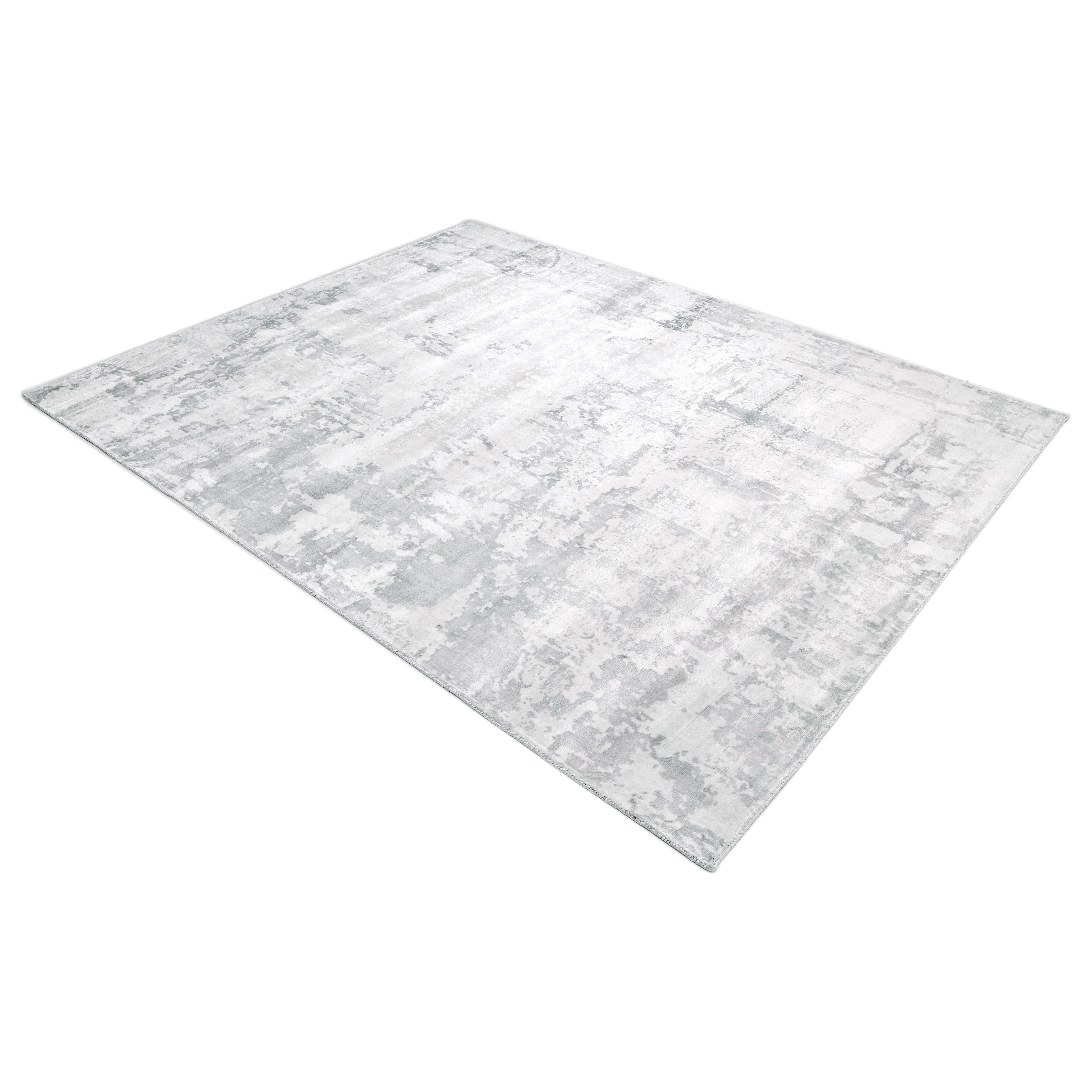 Contemporary Abstract Hand Made Gray Bereich Teppich 3' 0