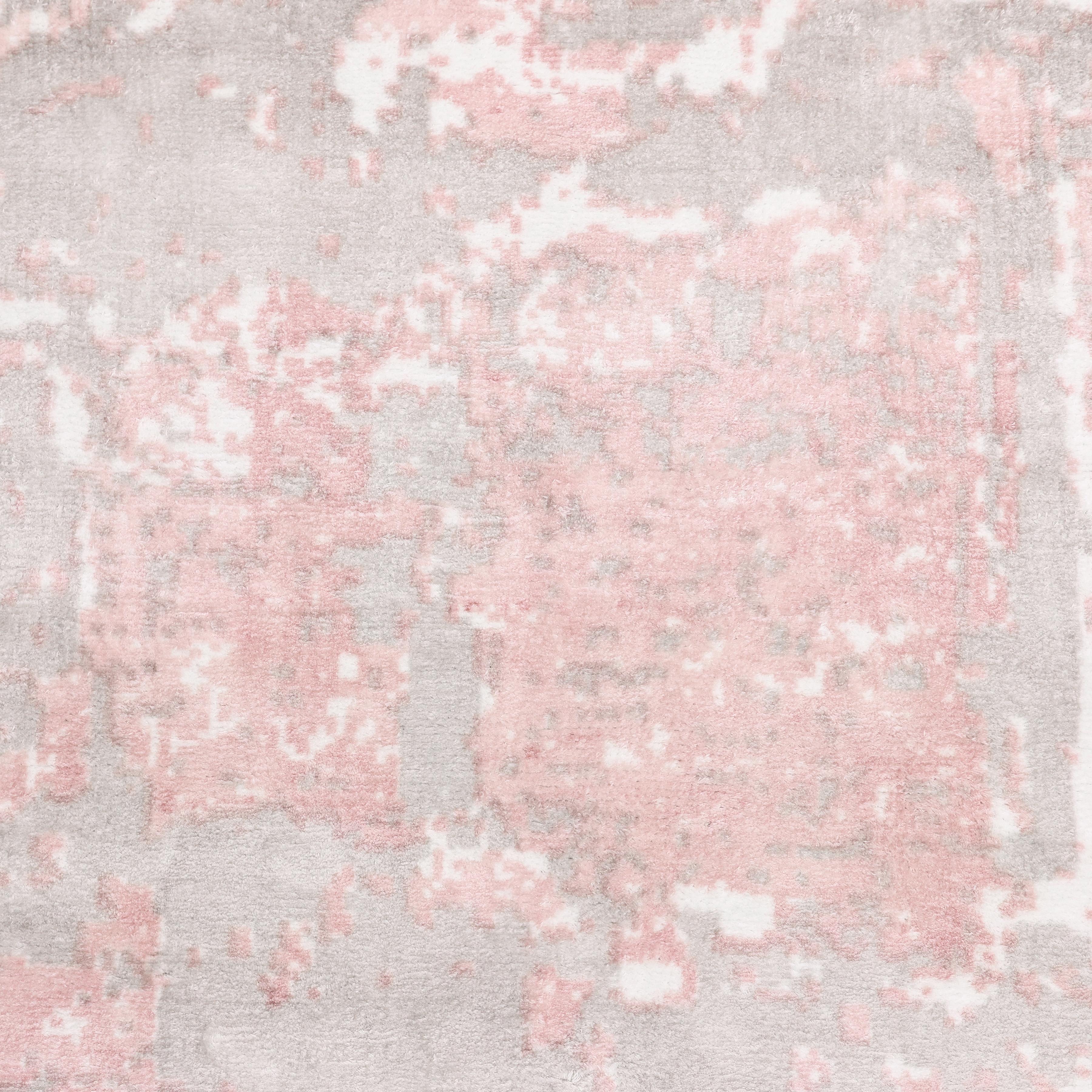 Indiano Tappeto astratto contemporaneo Hand Made Rosa 3' 0