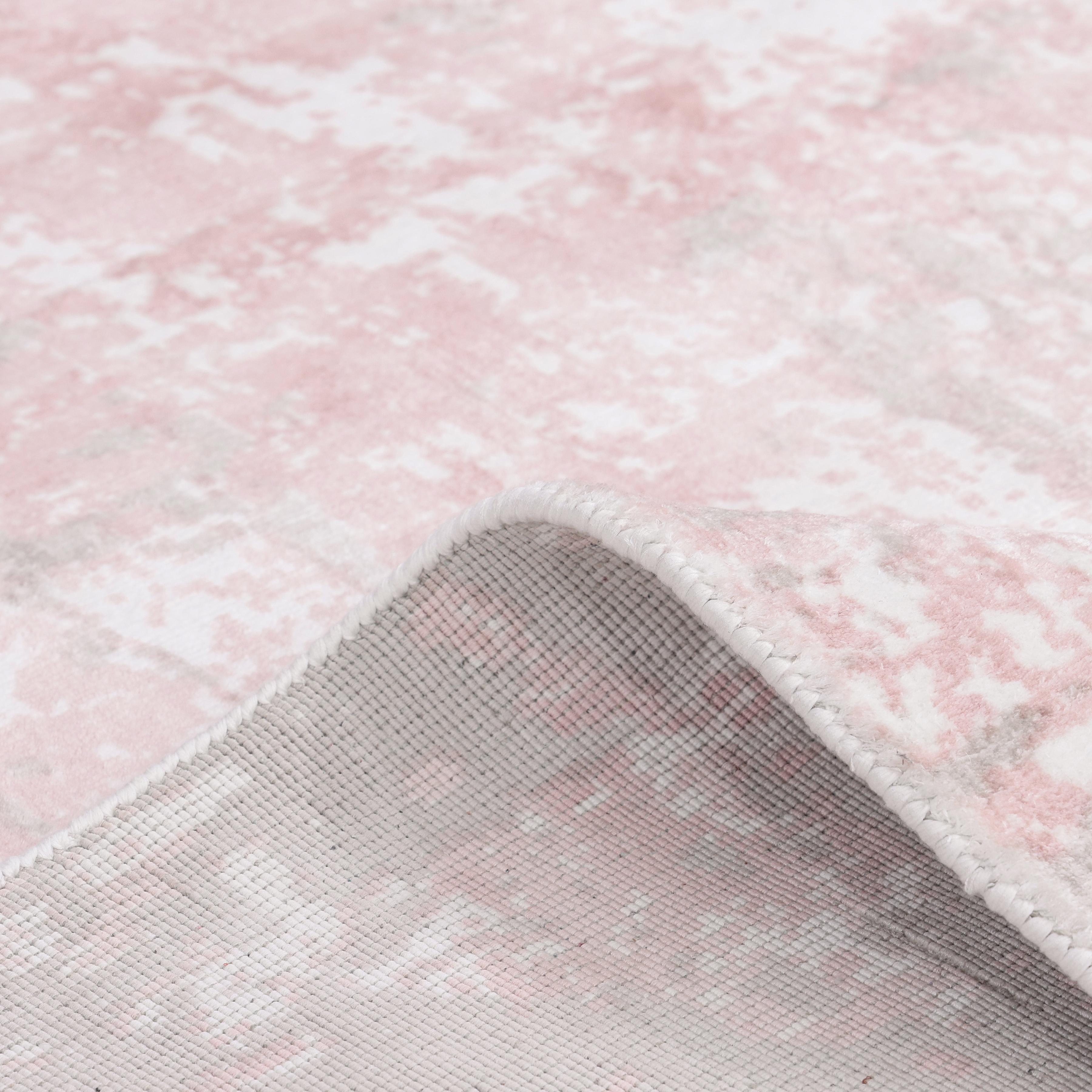 Cotone Tappeto astratto contemporaneo Hand Made Rosa 3' 0