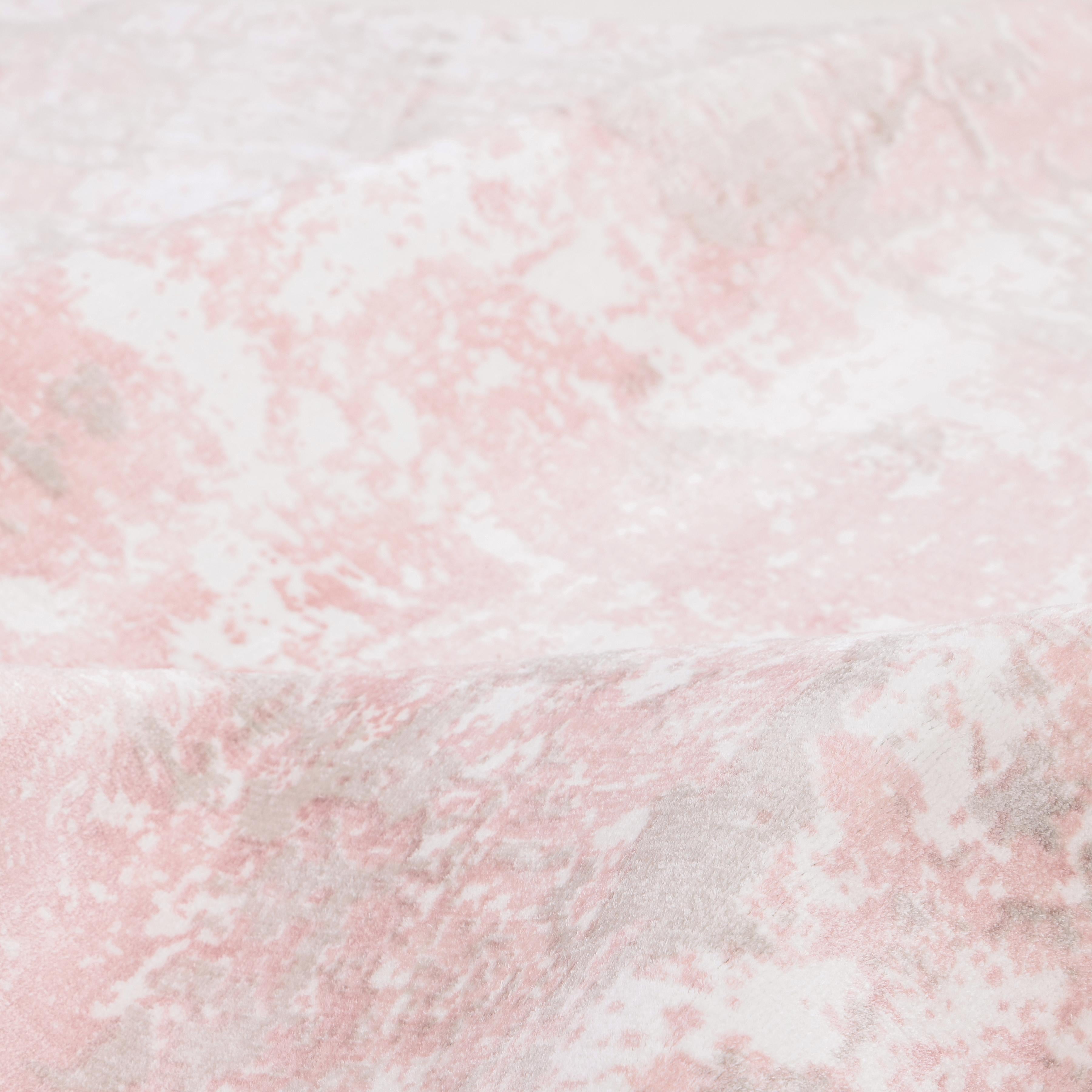 Tappeto astratto contemporaneo Hand Made Rosa 3' 0