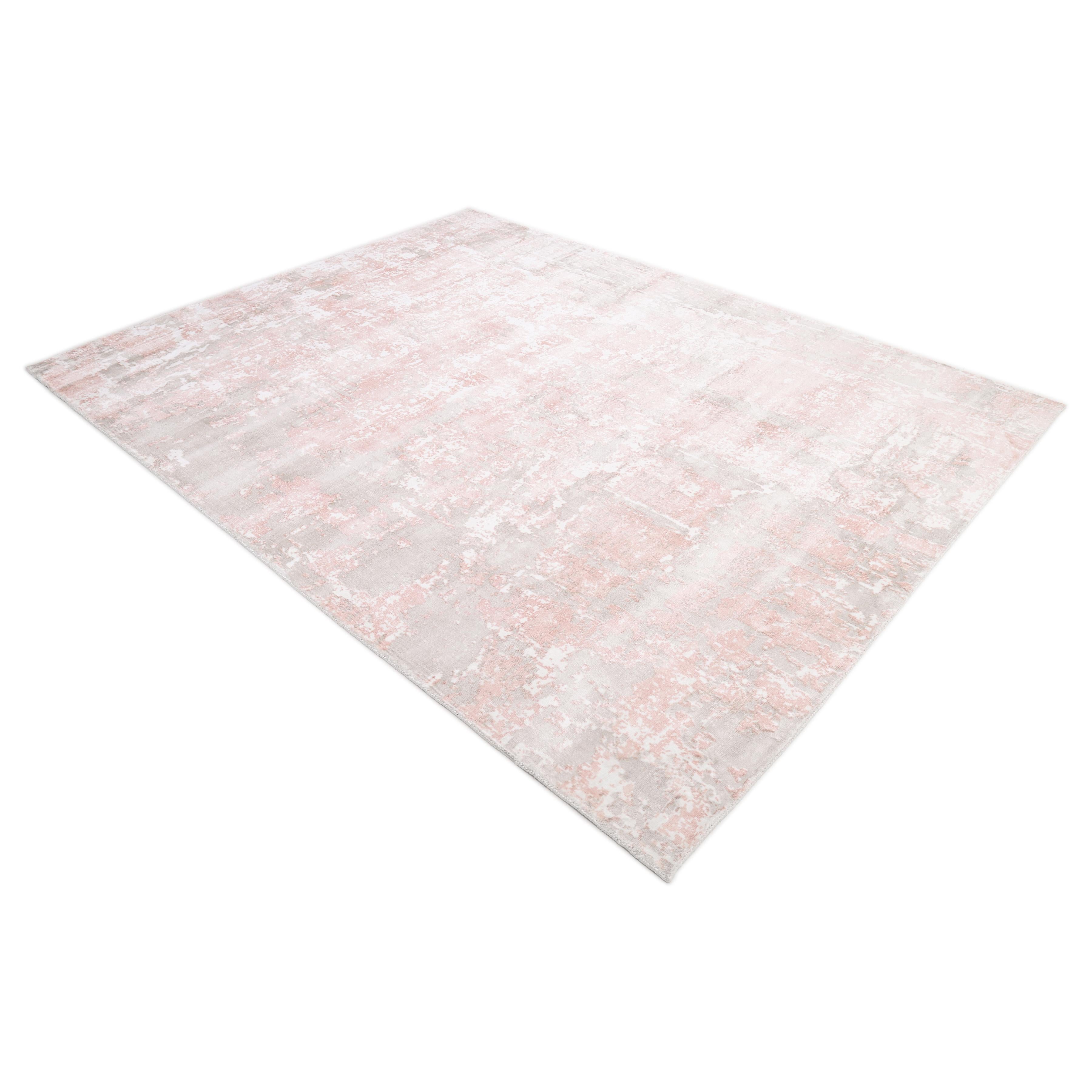 Tappeto astratto contemporaneo Hand Made Rosa 3' 0
