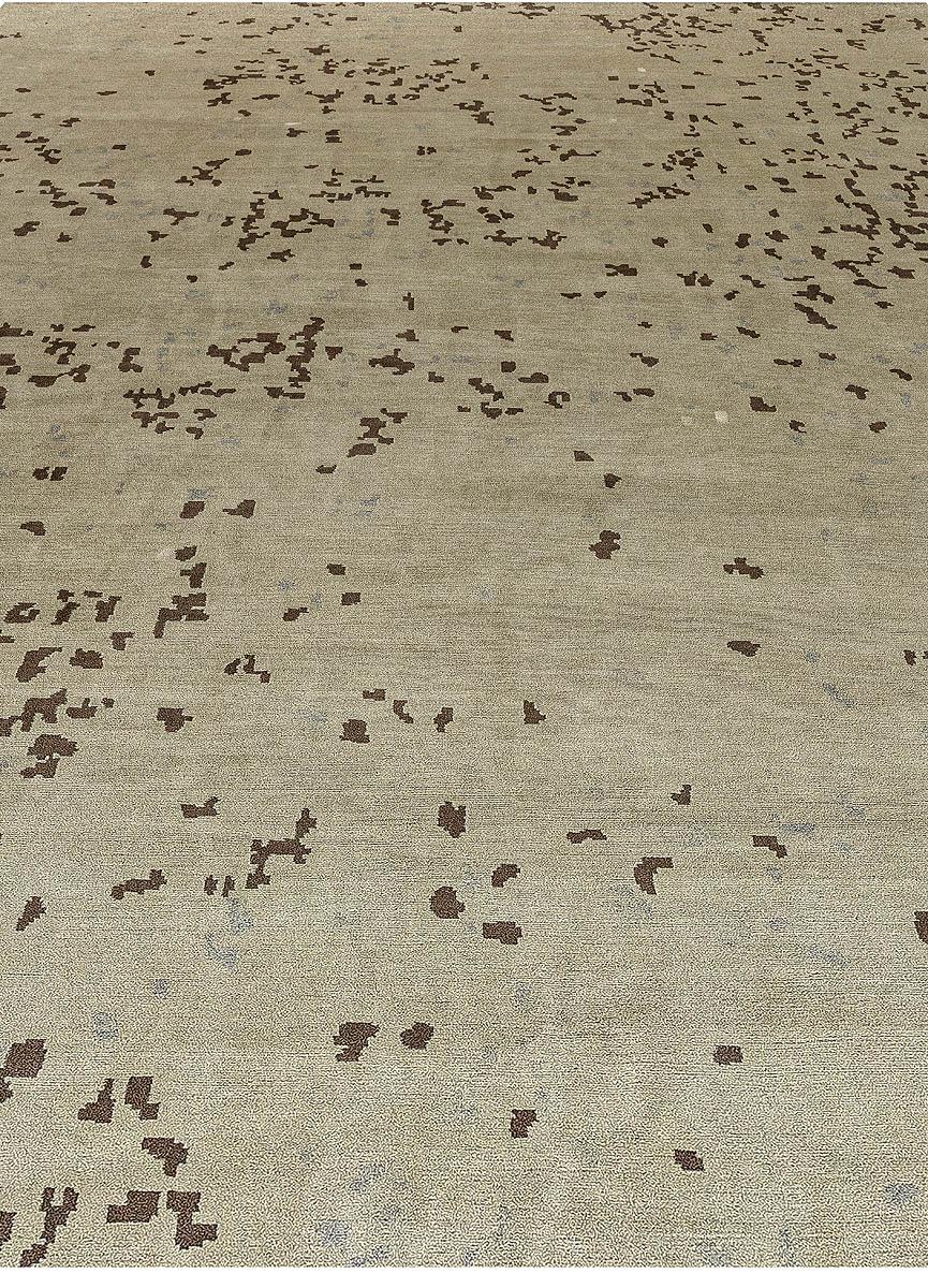 Nepalese Tappeto astratto contemporaneo in seta e lana fatto a mano di Doris Leslie Blau in vendita