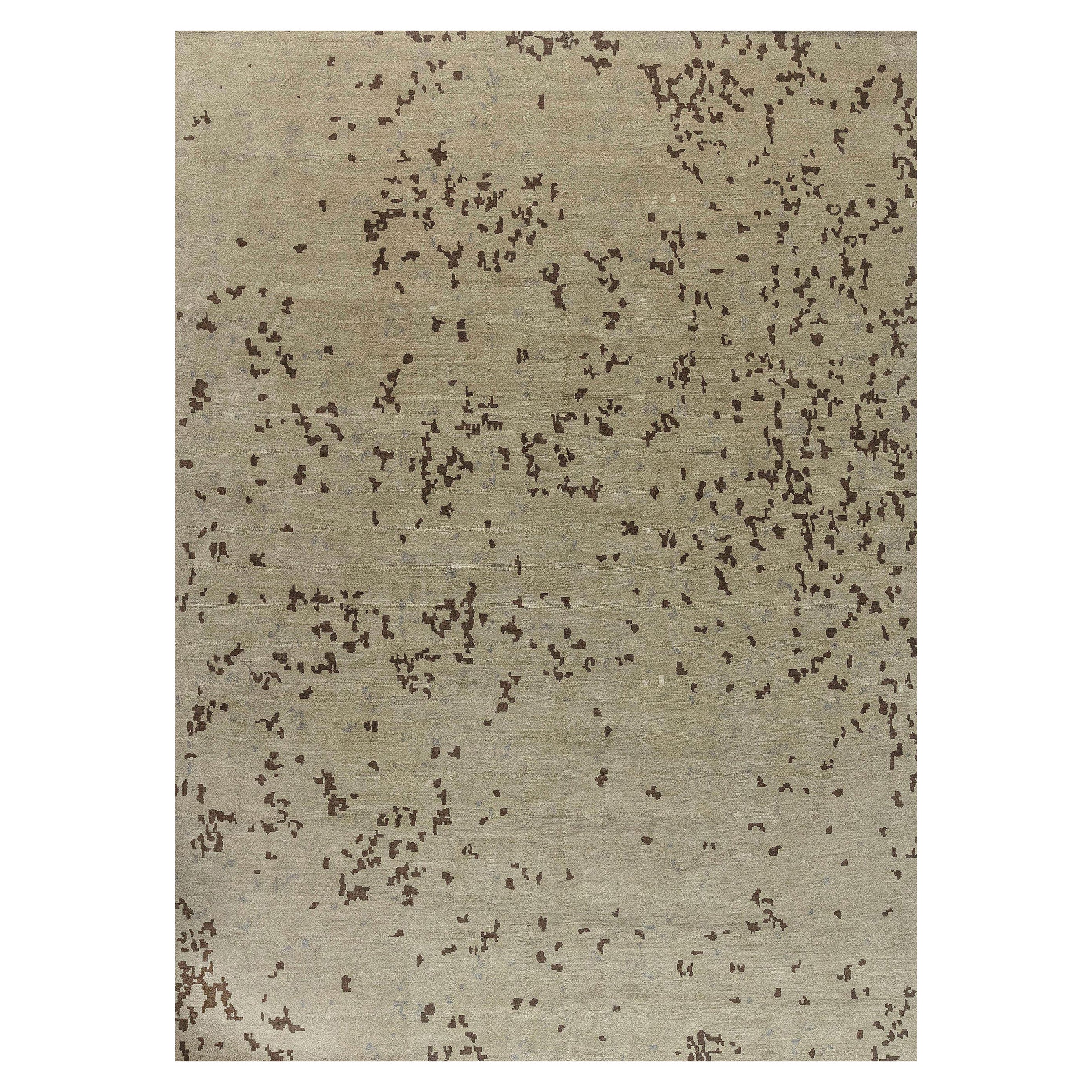 Contemporary Abstract Handmade Silk and Wool Rug by Doris Leslie Blau For Sale