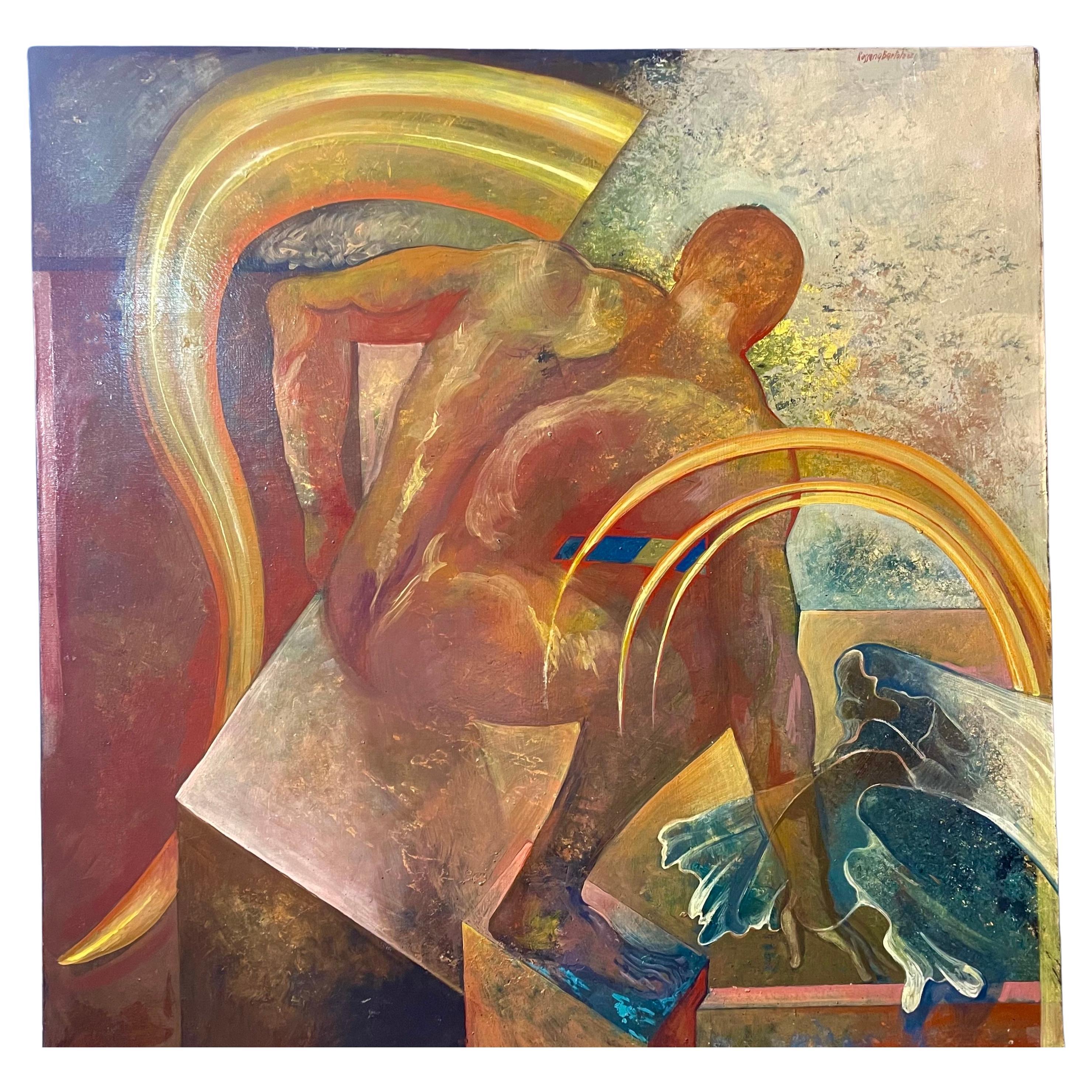 Pintura contemporánea abstracta italiana firmada