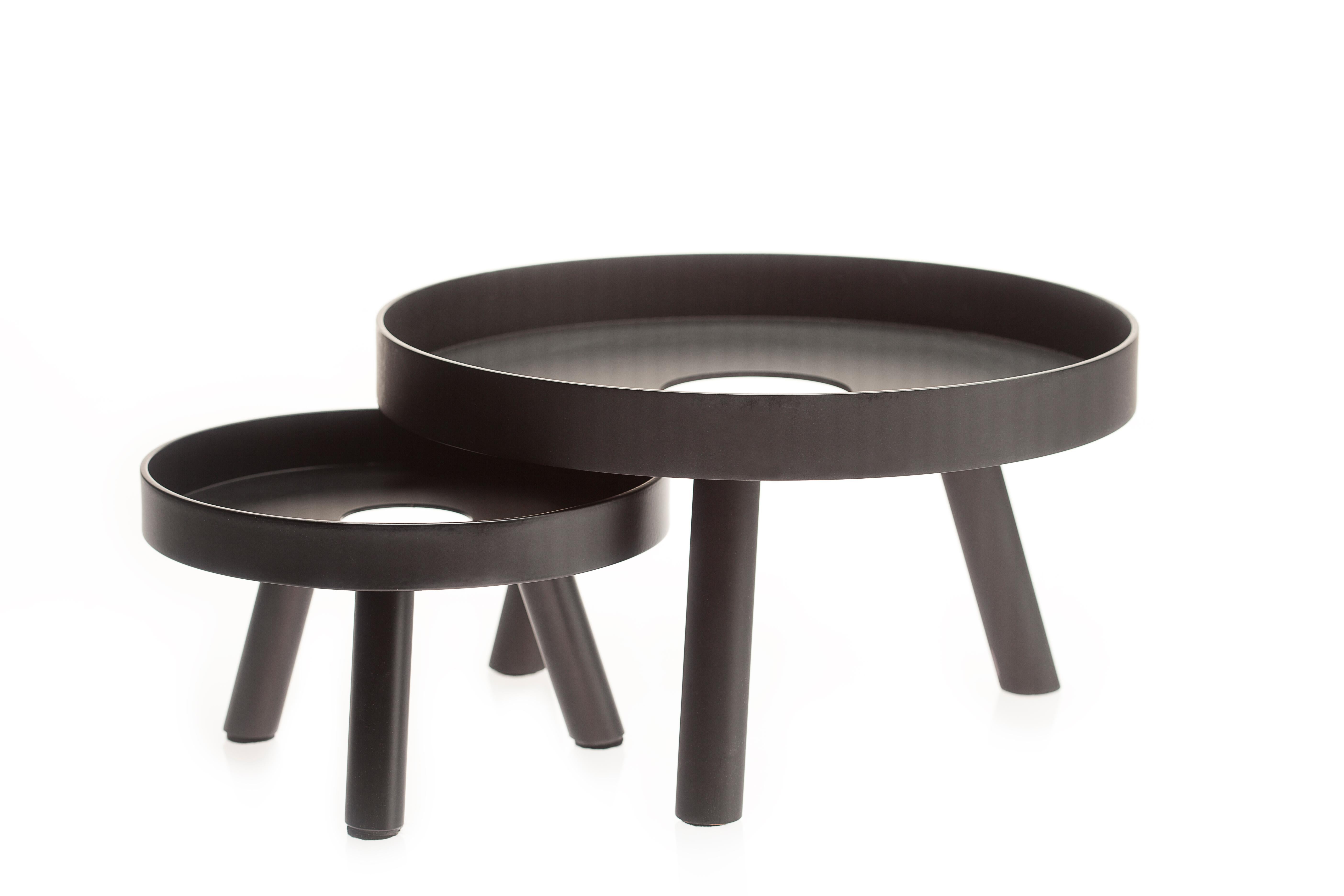 fferrone Escultura Decorativa Abstracta Contemporánea Bandeja Grande Negra para Servir Estadounidense en venta