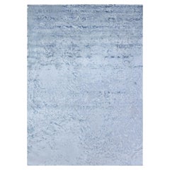 Contemporary Abstract Light Blue Silk Rug "Water" by Doris Leslie Blau