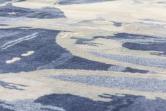 Contemporary Abstract Light Gray Silk Carpet "Blucie" by Doris Leslie Blau