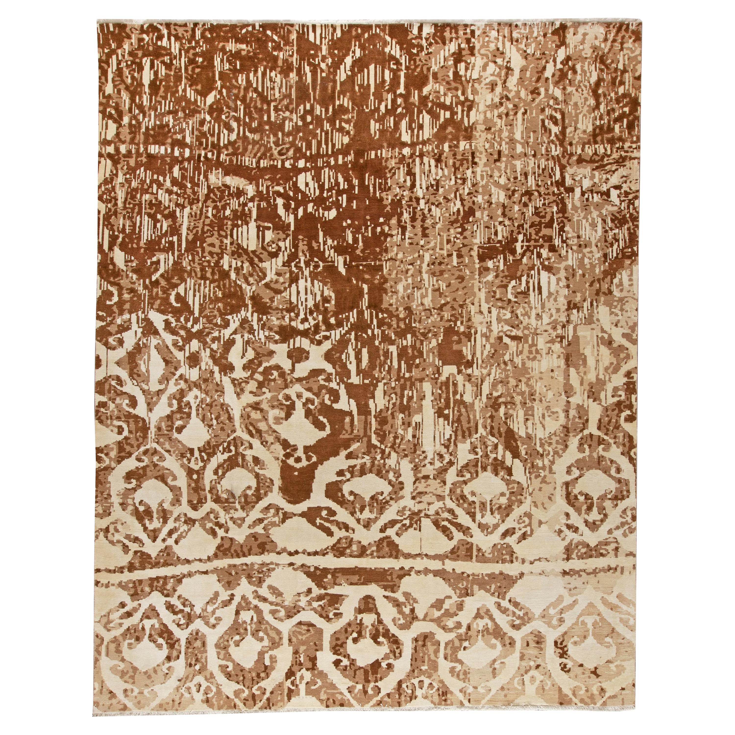 Zeitgenössischer abstrakter Luria-Teppich aus handgeknüpfter Wolle von Doris Leslie Blau